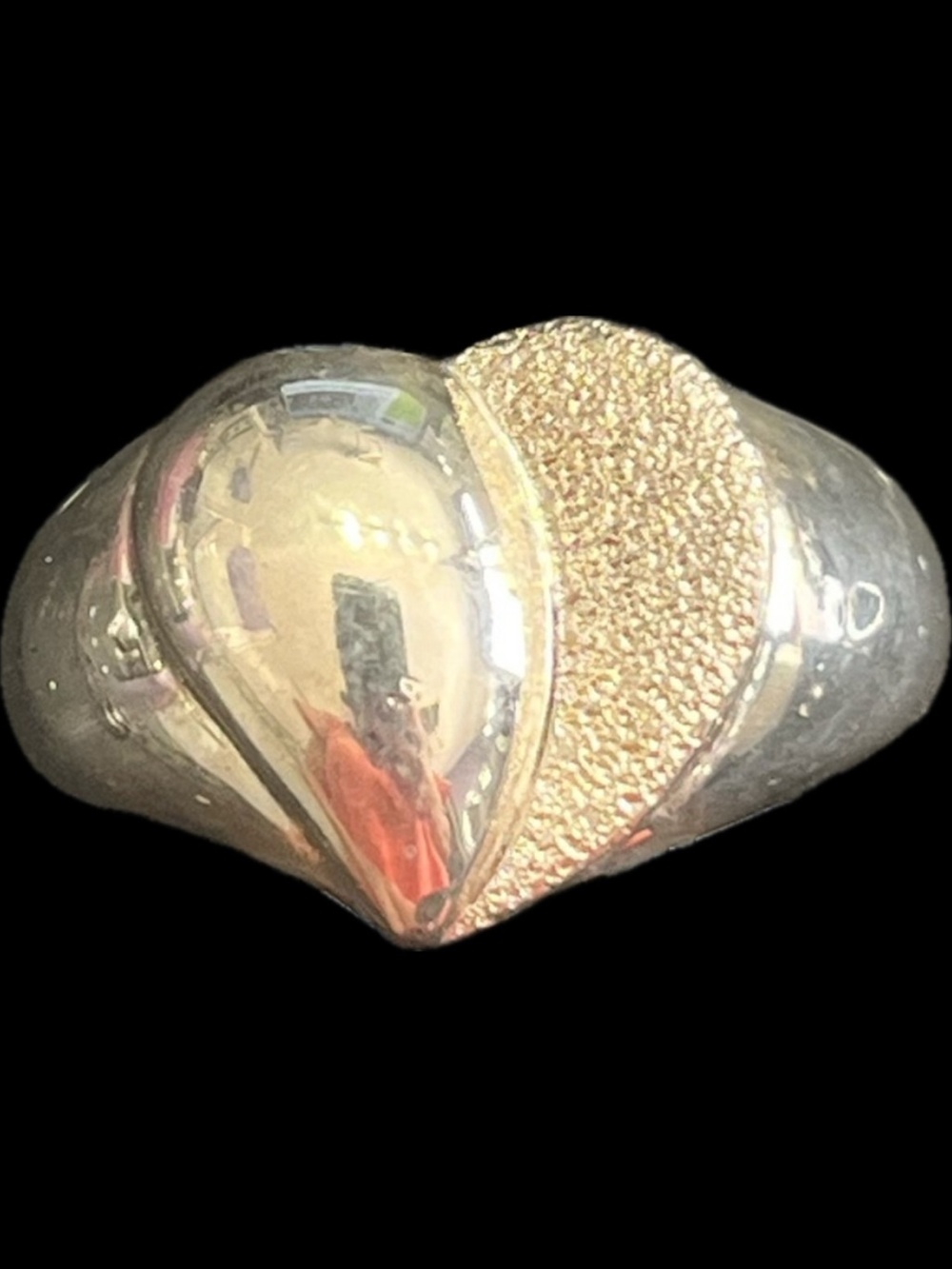 Vintage heart design diamond cut sterling silver mirrored polished band ring QVC